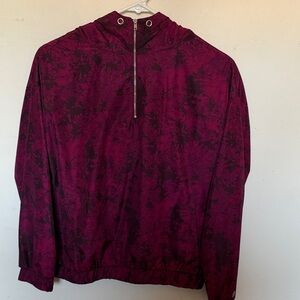 Forever 21 Burgundy and Black Windbreaker
